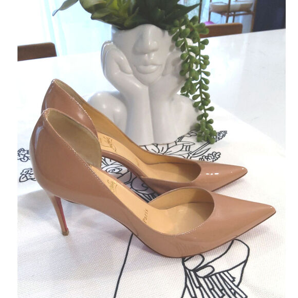 Christian Louboutin Dorsay Iriza pumps patent leather made in Italy,Nude size 6 - Picture 3 of 10